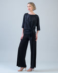 Shimmer Dots - Side Tie Top - Black