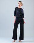 Shimmer Dots - Side Tie Top - Black