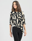 Signature Side Tie Top - Leaf Shadow