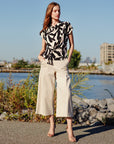 Drape Neck Loop Front Top - Leaf Shadow - Final Sale
