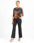 Side Tie Top - Tan Watercolor - Final Sale!
