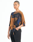 Side Tie Top - Tan Watercolor - Final Sale!