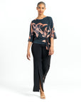 Side Tie Top - Abstract Lily