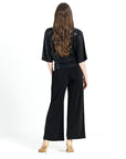 Shimmer Embellished - Side Tie Top - Black
