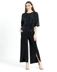 Shimmer Embellished - Side Tie Top - Black