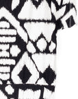 Crinkle Pleat Knit - Dolman Short Sleeve Top - Aztec