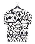 Crinkle Pleat Knit - Dolman Short Sleeve Top - Aztec