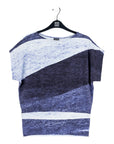 Silky Pleat Knit - Dolman Short Sleeve Top - Lunar Stripe - Final Sale