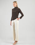 Mock Funnel Neck Top - Brown