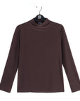 Mock Funnel Neck Top - Brown