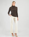 Mock Funnel Neck Top - Brown