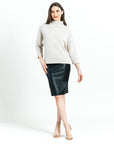 Chunky Ribbed - Funnel Neck Sweater Top - Sand - Final Sale!