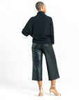 Chunky Ribbed - Funnel Neck Sweater Top - Black