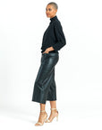 Chunky Ribbed - Funnel Neck Sweater Top - Black