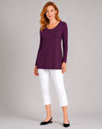 Signature Scoop Neck Tunic - Eggplant - Final Sale