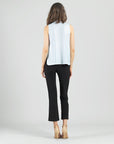 Glitter Foil - Mock Neck-Tie Detail Top - Silver - Final Sale!