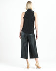 Mock Neck-Tie Detail Top - Black - Final Sale