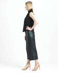 Mock Neck-Tie Detail Top - Black - Final Sale