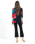 Scoop Neck Tunic - Red Paint Stroke