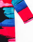 Scoop Neck Tunic - Red Paint Stroke