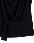 Drape Neck Loop Front Top - Black - Final Sale