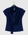 Drape Neck Loop Front Top - Navy - Final Sale - Clara Sunwoo