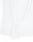 Drape Neck Loop Front Top - White - Final Sale