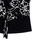 Crepe Knit - Drape Neck Loop Front Top - Blossom Sketch - Final Sale