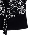 Crepe Knit - Drape Neck Loop Front Top - Blossom Sketch - Final Sale