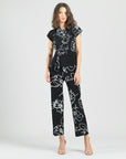 Crepe Knit - Drape Neck Loop Front Top - Blossom Sketch - Final Sale
