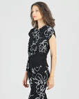Crepe Knit - Drape Neck Loop Front Top - Blossom Sketch - Final Sale