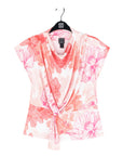 Butter Knit - Drape Neck Loop Front Top - Sunset Petals - Final Sale