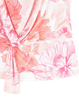 Butter Knit - Drape Neck Loop Front Top - Sunset Petals - Final Sale