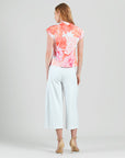 Butter Knit - Drape Neck Loop Front Top - Sunset Petals - Final Sale