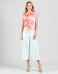 Butter Knit - Drape Neck Loop Front Top - Sunset Petals - Final Sale