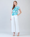 Drape Neck Loop Front Top - Paradise Petal - Final Sale