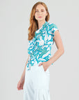 Drape Neck Loop Front Top - Paradise Petal - Final Sale