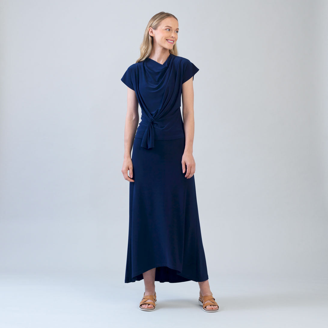 Drape Neck Loop Front Top - Navy - Final Sale – Clara Sunwoo