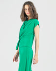 Drape Neck Loop Front Top - Emerald - Final Sale