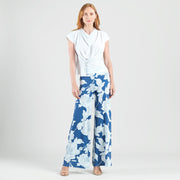 Drape Neck Loop Front Top - White - Final Sale