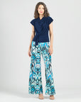 Drape Neck Loop Front Top - Navy - Final Sale
