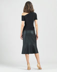 Angular Drape Neck Off Shoulder Top - Black