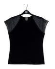 Mesh Cap Sleeve Top - Black