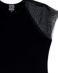 Mesh Cap Sleeve Top - Black