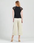 Mesh Cap Sleeve Top - Black