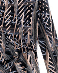 Side Twist Top - Track Stripe-Beige