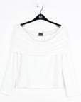 Ultra Cozy - Ruched Off-Shoulder Sweater Top - Ivory - Final Sale!