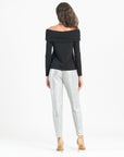 Ultra Cozy - Ruched Off-Shoulder Sweater Top - Black - Final Sale