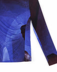 Draped Neck Side Ruched Top - Purple Watercolor - Final Sale!