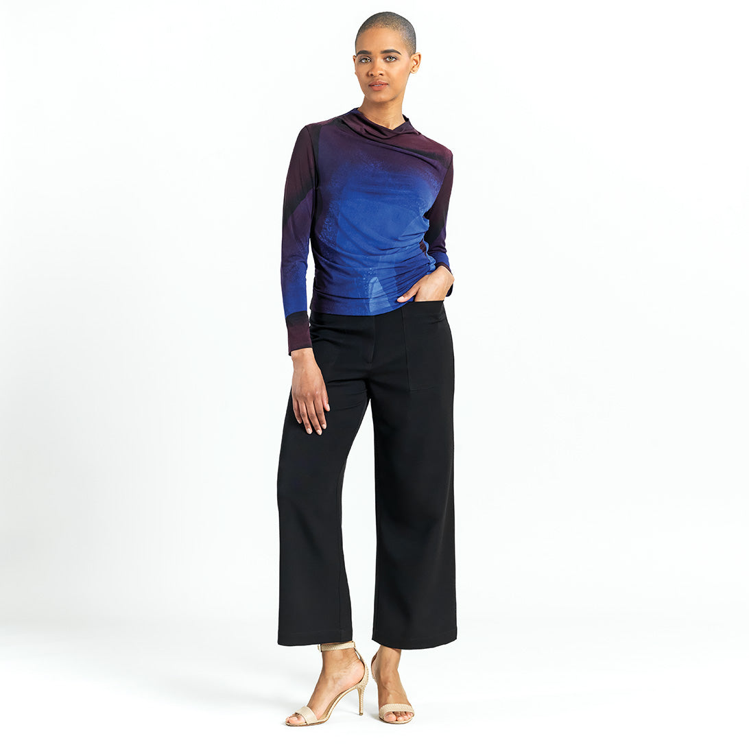 Clara Sunwoo Draped Neck Side Ruched Top